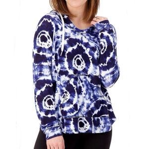 Koolaburra By UGG Blue Tie Dye Pullover Long Sleeve Hooded Tee Size Medium